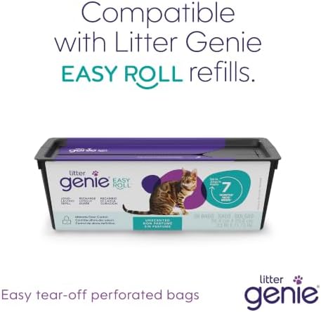 Litter Genie Easy Roll Cat Litter Disposal Pail | Odor Control, Refill Bags & - Image 4