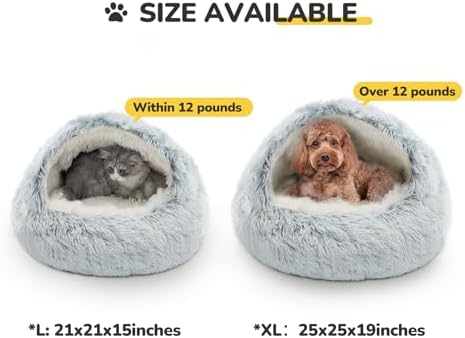 CATISM Cat Bed, Plush Hooded Cat Beds - Image 6