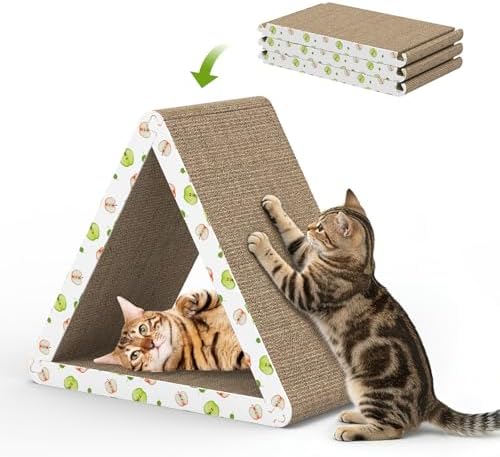 TIMHAKA Triangle Cat Scratcher, 6 Usable Sides Scratching Pads by TIMHAKA