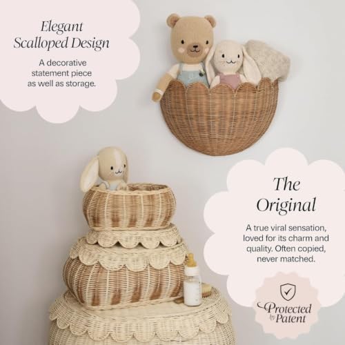 BEBE BASK Scalloped Wicker Wall Basket - Image 3