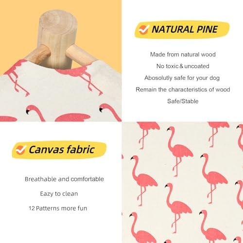 Patas Lague Cat Hammock Bed Small Eleveted Dog Bed 19x19 in Flamingo - Image 3