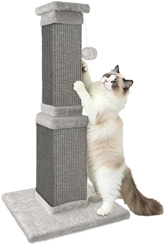 Cat Scratching Post for Indoor Cats, 32Inch Sisal Cat Scratcher by AGYM