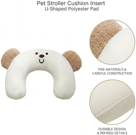U-Shaped Pet Stroller Cushion Insert, Soft Polyester Pad - Image 6
