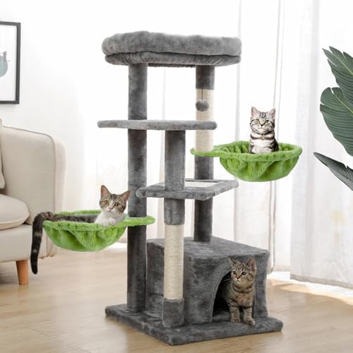UXIETIN Cat Tree Hammock with Deep Basket, Large Size - Image 7