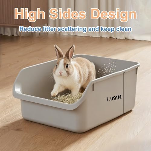 Rabbit Litter Box with Low Entry, High Back Splash Guard - Image 4