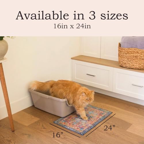 Lovewag Cat Litter Mat, Litter Box Mat, Bohemian Jewel, 2 Pack - Image 2