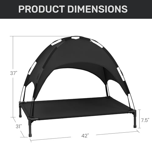 Elevated Dog Bed with Removable Canopy, Sun Protection Shade Tent Dog Cot - Image 5