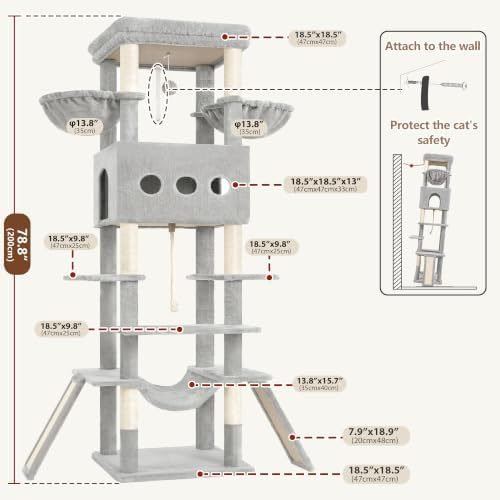 Gitelsnour Cat Tree, 78.7'' Tall Tower - Image 6