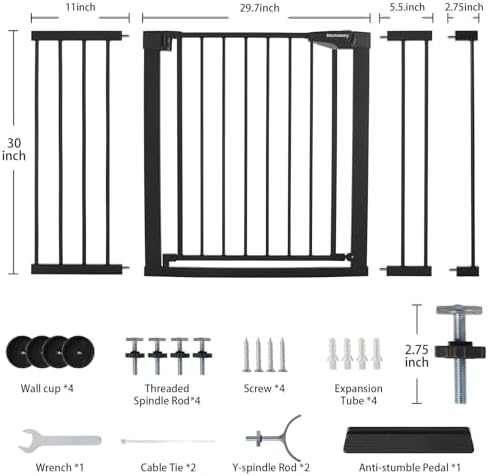 Mumeasy 29.7-51" Extra Wide Baby & Dog Safety Gate - Image 2