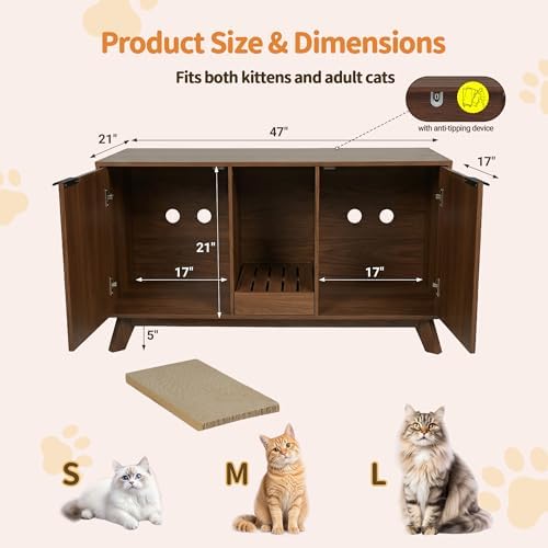 Double Cat Litter Box Enclosure - Image 2