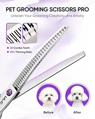 ULG 7.5” Dog Grooming Chunker Shears – 30° Curved Pet Grooming Scissors - Image 2