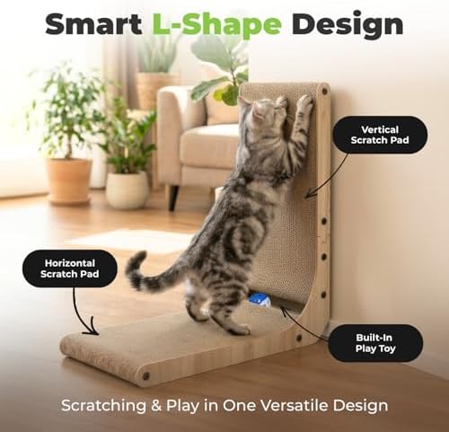 Best Pet Supplies Catify L-Shaped Cardboard Cat Scratcher - Image 2