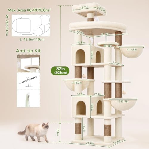 Globlazer 82in Extra Large Cat Tree Tower - Image 6