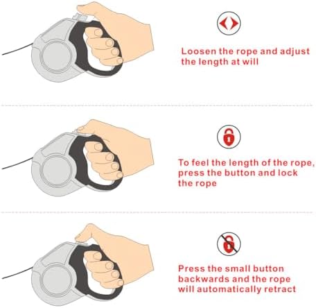 Idepet Heavy Duty Retractable Dog Leash Steel Chain 16ft Pet Leashes - Image 5