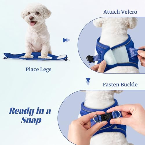 No Pull Dog Puppy Harness and Leash Set Reflective Mesh Vest Medium - Image 4