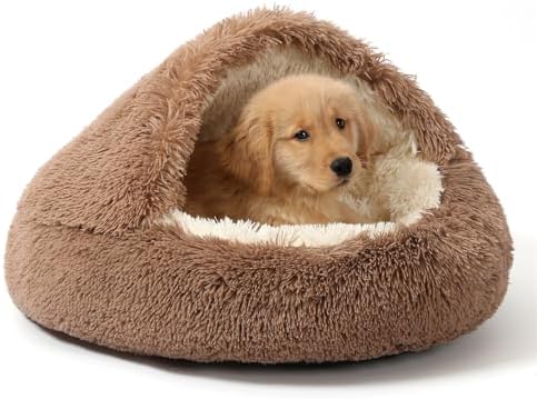 NOYAL Hooded Donut Bed, Calming Cave by Noyal