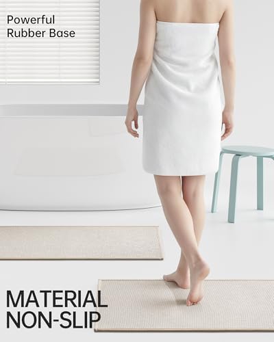 Mecko 16"x24" Bath Mat, Absorbent Quick Dry Bathroom Floor Mats Oatmeal - Image 4