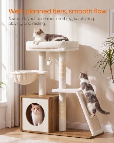Feandrea Cat Tree, 3-Tier Cat Tower - Image 4
