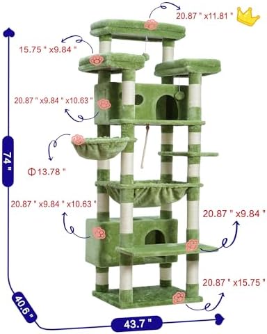 Gitelsnour Cat Tree, Big Condo Hammock GCT030GR - Image 3