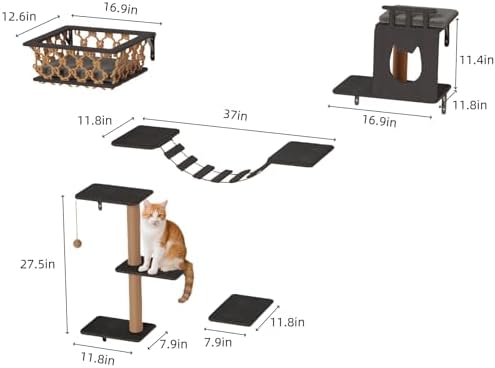 5-in-1 Cat Wall Shelves Set - Image 2