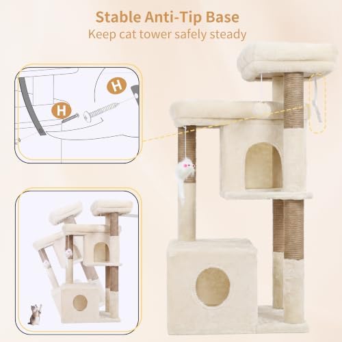 Heybly 34.6" Cat Tree Anti-Tipping Floor Cat Condo - Image 6