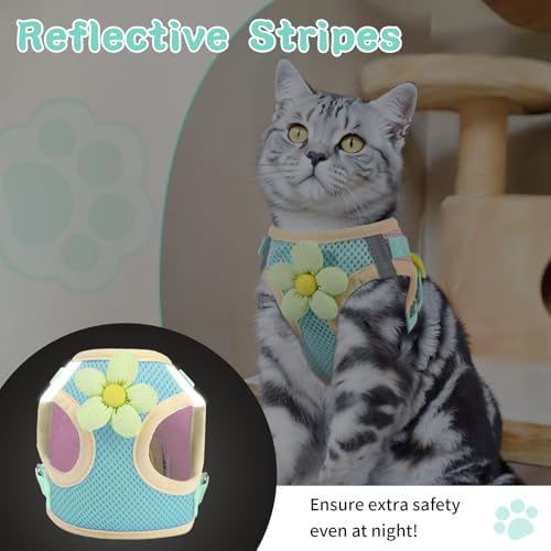 Cat Harness and Leash Set, Escape Proof Soft Vest Walk Green XS - Image 4