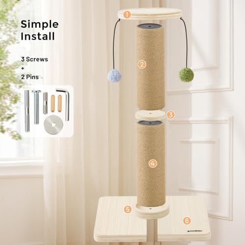 ZOMISIA 35'' Tall Cat Scratching Post - Image 5