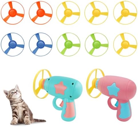 Andiker Cat Fetch Toy, Interactive Kitten Flying Disc Launcher Toy by Andiker-ServingforYou