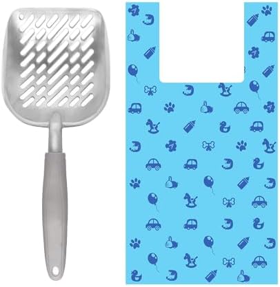 SunGrow Cat Litter Scoop and Bag Combo, Stainless Steel Deep Shovel, 60 Plastic by SunGrow