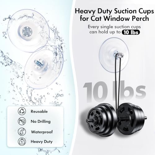 AMOSIJOY 4 Pack Cat Window Perch Strong Replacement Suction Cups - Image 4