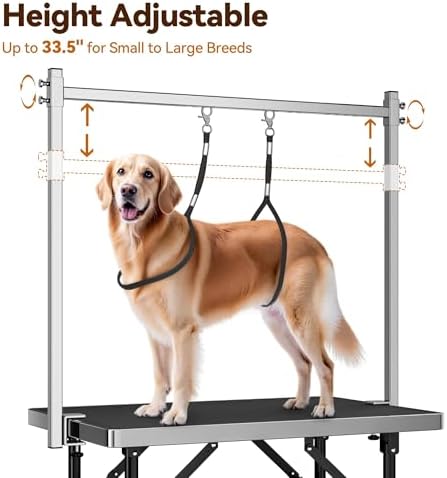 Dog Grooming Table with Arm, 35.5"L×23.6"W Tabletop - Image 5