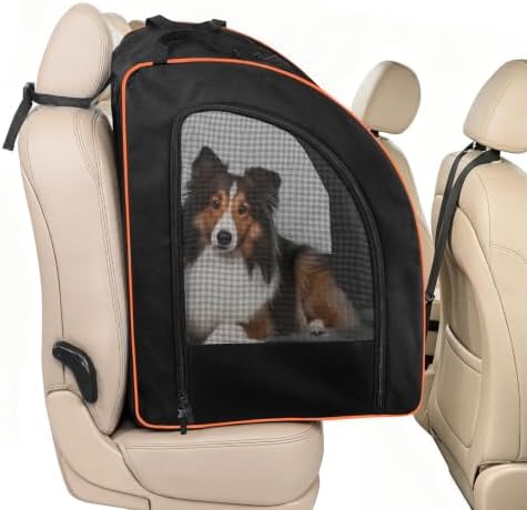 Dog Car Seat, Enclosed Carrier for Pets Travel Safety Dog Crate Soft-Sided by UNICITII
