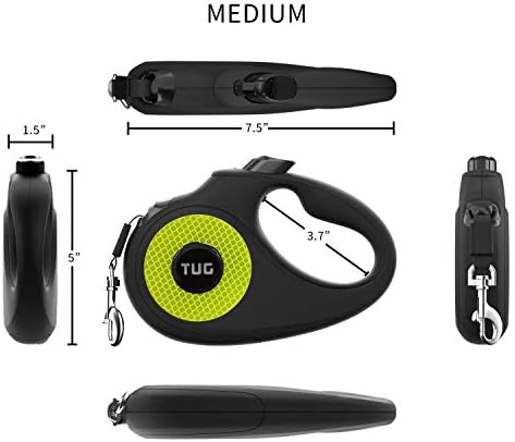 TUG 360° Tangle-Free Reflective Retractable Dog Leash | 16 ft Strong Nylon Tape - Image 2