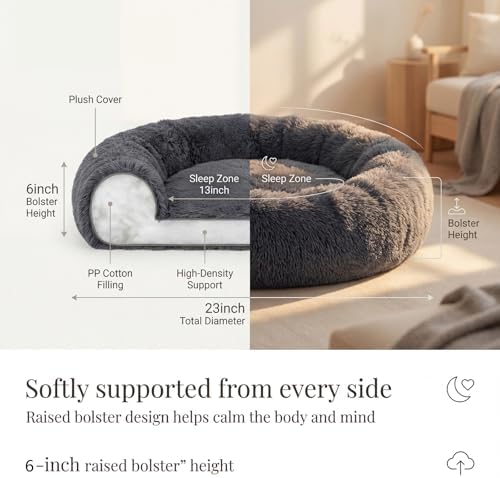 nononfish Calming Dog Bed for Small Dogs, Plush Donut Pet Bed - Image 4