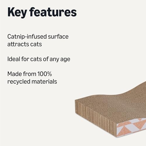 Amazon Basics Cat Scratching Post, Reversible Double-Sided Corrugated Cardboard - Image 2
