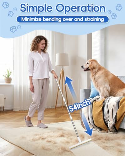 Carpet Rake for Pet Hair Removal, Reusable Hair Remover Broom - Image 3