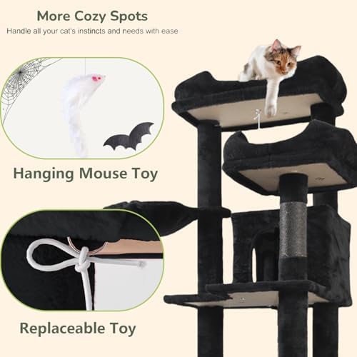 68 Inches Multi-Level Large and Tall Cat Tree Tower - Image 3