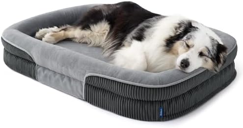 Bedsure XLPro 360°Oval Bolster Orthopedic Dog Beds Large Sized Dog by BEDSURE