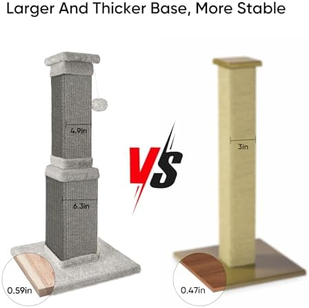 Cat Scratching Post for Indoor Cats, 32Inch Sisal Cat Scratcher - Image 5