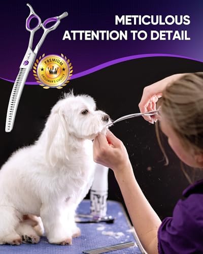 ULG 7.5” Dog Grooming Chunker Shears – 30° Curved Pet Grooming Scissors - Image 5