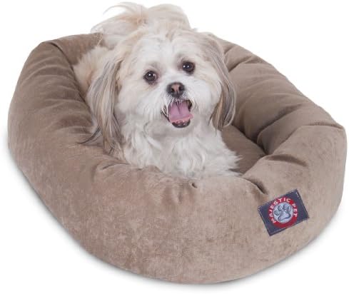 Majestic Pet 24 Inch Micro Velvet Calming Dog Bed Washable – Cozy Soft Round by MajesticPet