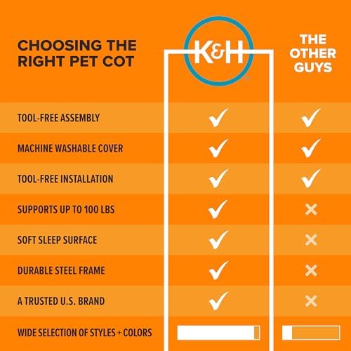 K&H Elevated Cat Bed, Pet Hammock Cot, Indoor Cat Bed - Image 5
