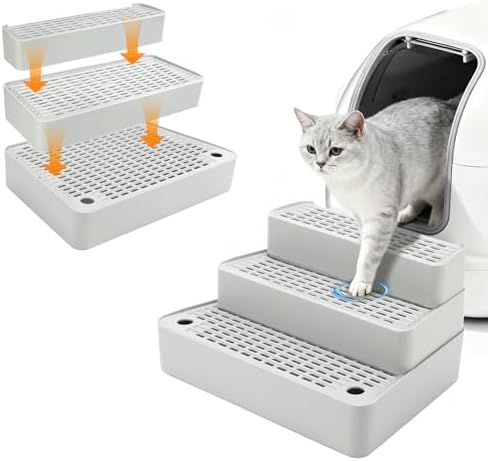 Adjustable 3-Step Cat Ramp for Litter Box, Litter Trapper by Midollarle