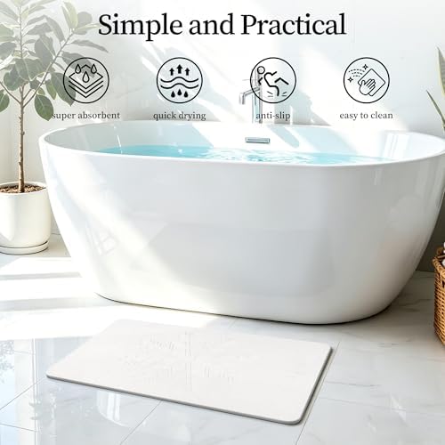 THMINS White Stone Bath Mat - Image 3