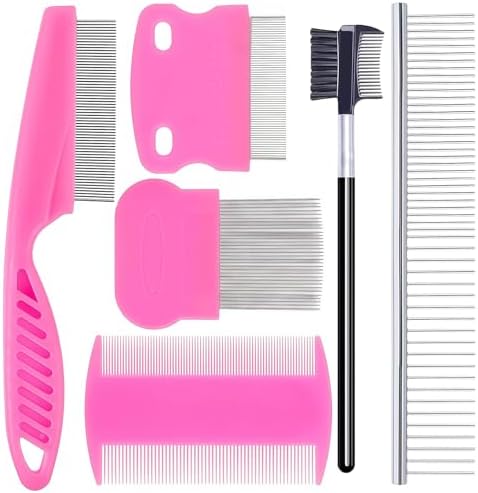 6 Pack Pet Grooming Combs, Stainless Steel Dog and Cat Grooming Combs by Unknown
