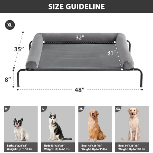 RRPETHOME Large Elevated Cooling Cot, Portable Outdoor Raised Dog Bed - Image 2
