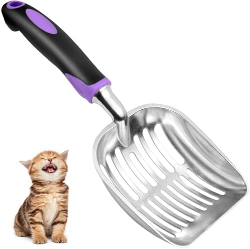 Cat Litter Scoop, Metal Cat Scooper, Rubber Handle Scoop, Sifting Shovel by Showvigorismorethanjustabranditsalifestyle