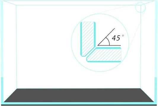 Fzone 10 Gal Rimless Low Iron Fish Tank Nova Clear Ultra-White 45° Mitered Edges Translucent Glass Anata Series Aquarium w/Black Foam Leveling Mat(S45-W30)