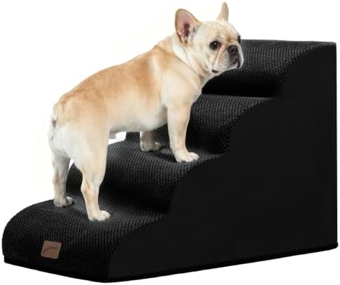 GoGoBunny Dog Stairs for High Bed, 19.7" H 4-Step Ramp Dog Steps by gogobunny