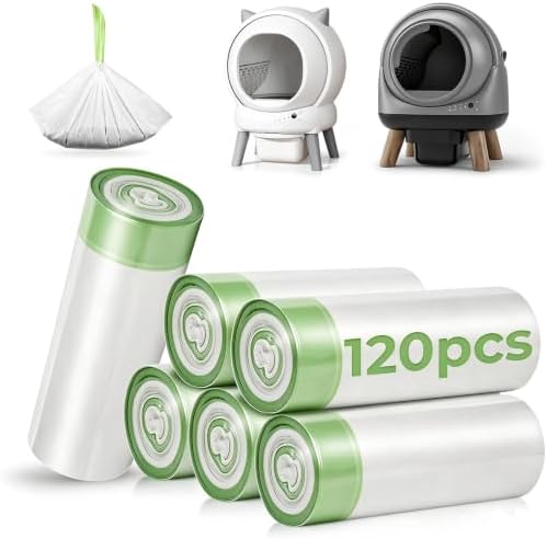 Litter Box Liners Drawstring Waste Bag 6 Rolls Heavy Duty Trash Bags by SMARTLIFEFORCATS